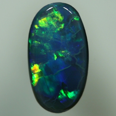 SOLID BLACK OPAL Bright green jumping brightly